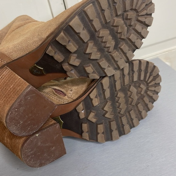 Sam Edelman Franklin Ankle Boot 4" Chunky Heel Rugged Brown Leather Women's 8M - Picture 10 of 11